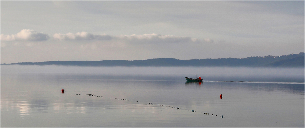 24 Fisherman On The Misty Lake by James McCracken