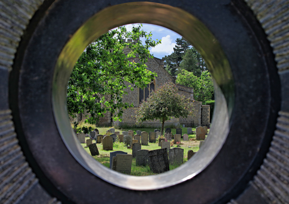 19 The Churchyard Through A Tombstone by Philip Byford
