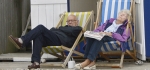 Sleeping by our beach hut by Hilary Moore