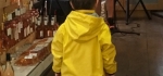 Young boy transfixed by Emyr Williams
